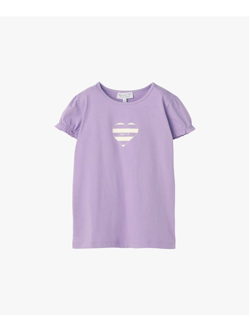 Rakuten - キッズ ロゴ ボーダー プリント コットン 半袖 Tシャツ 