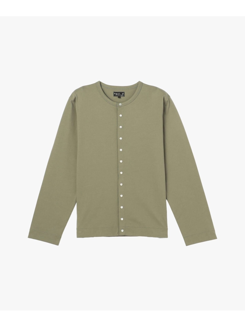樂天商城 - メンズ オーガニックコットン 長袖 カーディガンプレッション agnes b. HOMME アニエスベー トップス カーディガン グリーン【送料無料】[Rakuten Fashion]