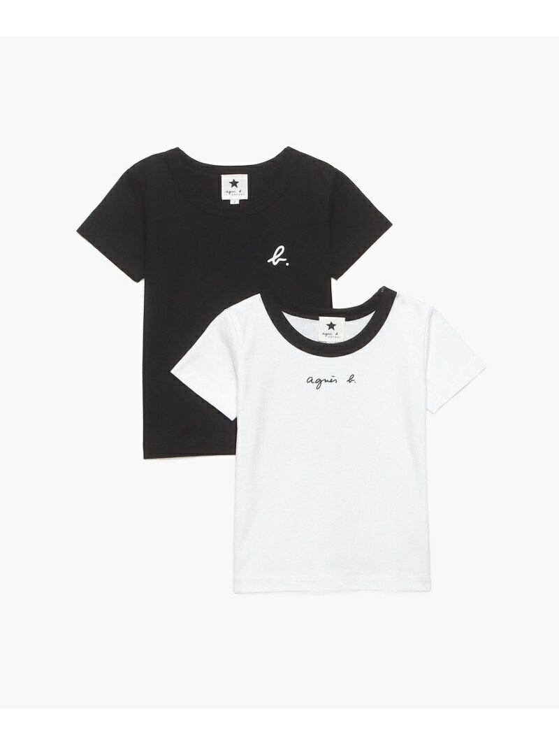 agnes b.（アニエスベー）JPT1 E TS キッズ Tシャツ 2枚組アニエスベー初、キッズ・ベビーの肌着セットが登場！定番のボーダー柄など配色や柄もアニエスベーらしさがつまったアイテムです。刺激に弱いお子さまの肌を包むコットン100％の生地は年間を通して定番の素材で、着心地のよい薄手でサラっとした手触りが魅力的。首もとや脇、股部分は汗がたまりやすい場所なので、やさしくフィットするようパイピングが施され、ソフトな肌触りになっています。ボックス入りなので、ギフトにもオススメ◎こちらは、ブラックにホワイトのb.ロゴがプリントされた半袖Tシャツと、ブラックのパイピングで前身頃中央にロゴプリントが施されたホワイトの半袖Tシャツの2枚組です。※商品にアテンションカードや品質表示タグが付属している場合、必ずご確認の上、お取扱いください。　型番：E901JPT1000-000-2AN HY4704【採寸】85ー95cm(2歳）：身丈38.5、身丈38.5100ー110cm(4歳)：身丈40.5、身丈40.5110ー120cm(6歳)：身丈44.5、身丈45120ー130cm(8歳)：身丈48、身丈48.5商品のサイズについて【商品詳細】タイ素材：白・黒 綿100%サイズ：85ー95cm(2歳）、100ー110cm(4歳)、110ー120cm(6歳)、120ー130cm(8歳)※画面上と実物では多少色具合が異なって見える場合もございます。ご了承ください。商品のカラーについて 【予約商品について】 ※「先行予約販売中」「予約販売中」をご注文の際は予約商品についてをご確認ください。■重要なお知らせ※ 当店では、ギフト配送サービス及びラッピングサービスを行っておりません。ご注文者様とお届け先が違う場合でも、タグ（値札）付「納品書 兼 返品連絡票」同梱の状態でお送り致しますのでご了承ください。 ラッピング・ギフト配送について※ 2点以上ご購入の場合、全ての商品が揃い次第一括でのお届けとなります。お届け予定日の異なる商品をお買い上げの場合はご注意下さい。お急ぎの商品がございましたら分けてご購入いただきますようお願い致します。発送について ※ 買い物カートに入れるだけでは在庫確保されませんのでお早めに購入手続きをしてください。当店では在庫を複数サイトで共有しているため、同時にご注文があった場合、売切れとなってしまう事がございます。お手数ですが、ご注文後に当店からお送りする「ご注文内容の確認メール」をご確認ください。ご注文の確定について ※ Rakuten Fashionの商品ページに記載しているメーカー希望小売価格は、楽天市場「商品価格ナビ」に登録されている価格に準じています。 商品の価格についてagnes b.agnes b.のその他のインナー・ルームウェアインナー・ルームウェアご注文・お届けについて発送ガイドラッピンググッズ3,980円以上送料無料ご利用ガイド