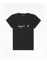 S137 TS ロゴTシャツ agnes b. FEMME アニエスベー トップス カットソー Tシャツ ブラック【送料無料】 Rakuten Fashion