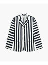メンズ ストライプ コットン ジャケット agnes b. HOMME アニエスベー ジャケット・アウター テーラードジャケット・ブレザー ネイビー【送料無料】...