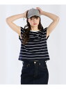 【SALE/30%OFF】ボーダーフレンチスリーブTシャツ To b. by agnes b. アニエスベー トップス カットソー・Tシャツ ネイビー【RBA_...