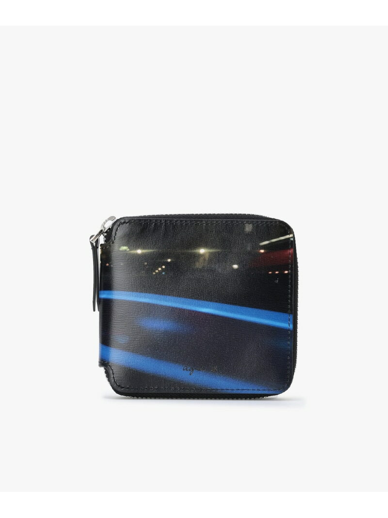 Rakuten - 【SALE／50%OFF】フォトプリント レザー ラウンドジップ 二つ折り ウォレット ZAH04A-01 agnes b. VOYAGE アニエスベー 財布・ポーチ・ケース 財布 ブラック【RBA_E】【送料無料】[Rakuten Fashion]