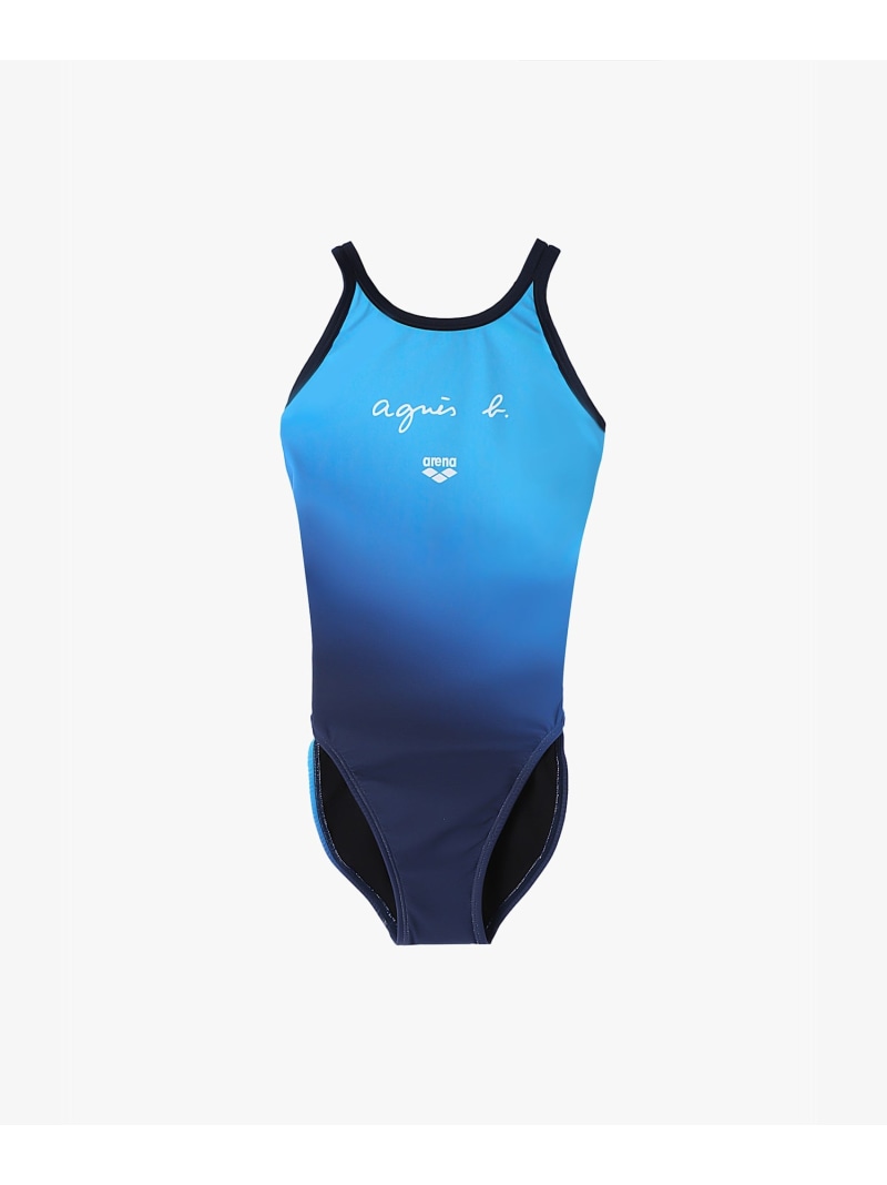 JIN9 MAILLOT ARENA agnes b. x arena タフスーツ トレーニングワンピース オープンバック agnes b. FEMME アニエスベー 水着・スイムグッズ 水着 ブルー【送料無料】[Rakuten Fashion]