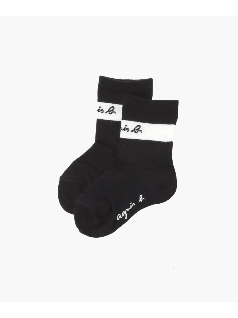 KD16 L CHAUSSETTE ベビー スポーティーソックス agnes b. ENFANT アニエスベー 靴下・レッグウェア 靴下 ブラック[Rakuten Fashion]