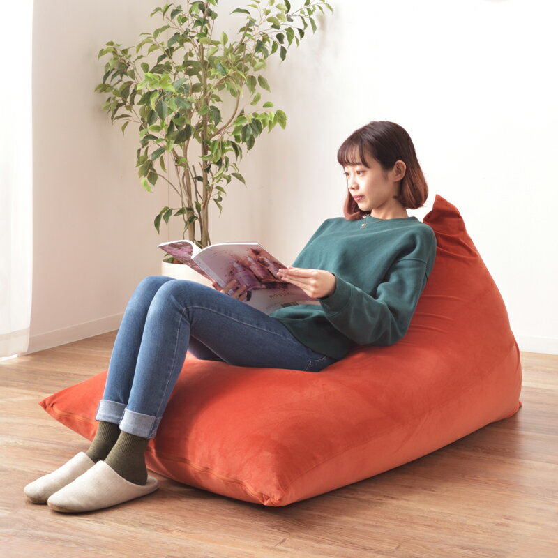 ビーズクッション LSS-801OR オレンジ / ビーズクッション クッション フィット マイクロビーズ 座椅子 ソファ くつろぎ 楽 おおきい 1人暮らし リビング かわいい カラフル 人をダメにする 特大 大型 ベビー