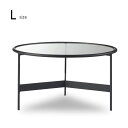 ラウンドガラステーブル Lサイズ HIT-241 円形 ブラック 黒 アイアン テーブル 机 オフィス カフェ シンプル ラウンド 丸テーブル サイドテーブル ...