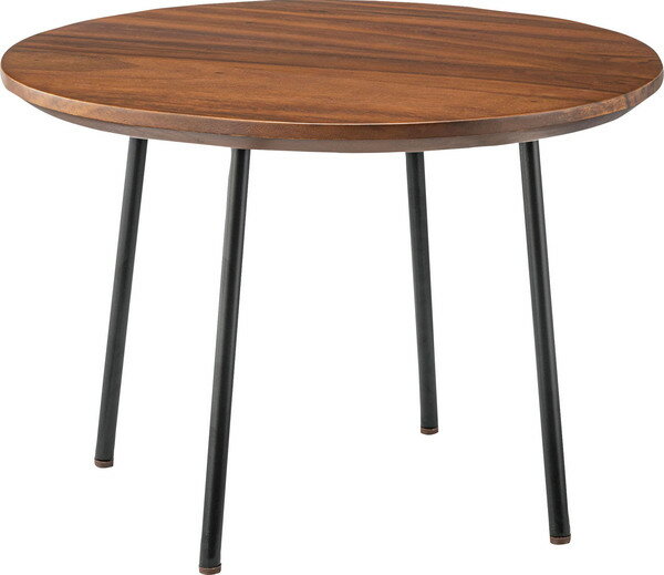 ラウンドテーブル JW-115 ブラウン サイドテーブル ナイトテーブル テーブル コンパクト シンプル 北欧 丸型 ラウンド 木製 天然木 スチール