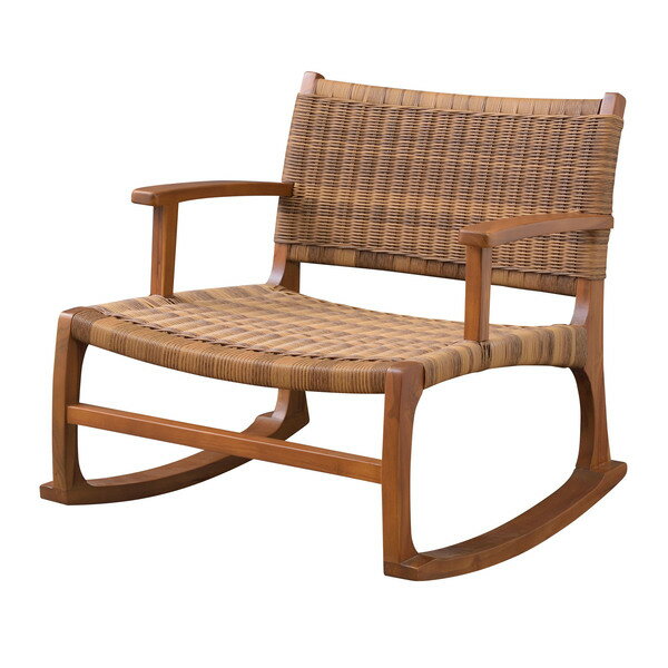 ロッキングチェア NRS-539 ブラウン木製 ロッキングチェア チェア パーソナルチェア 椅子 揺り椅子 リラックスチェア 一人掛け リゾート 低め ブラウン 天然木 木製 ゆらゆら ホテル グランピング ベランピング