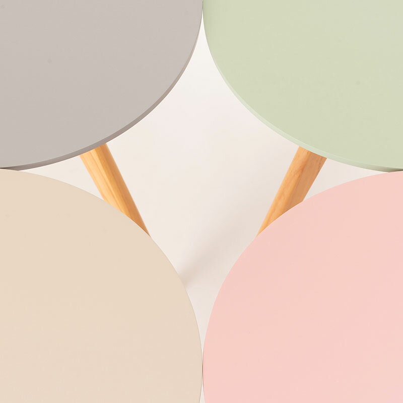 ラウンド サイドテーブル 東谷 TAP-008 パステルカラー テーブル サイドテーブル ナイトテーブル ディスプレイ台 木製 天然木 パイン くすみカラー 三本脚 おしゃれ コンパクト シンプル 北欧 韓国 かわいい ナチュラル 一人暮らし ベージュ グリーン ピンク グレー