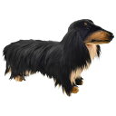 HANSA8149 ミニチュアダックスフンド ロングヘア 59cm DACHSHUND BH8149 ロングコート ブラックタン ぬいぐるみ ハンサ クリスマス...
