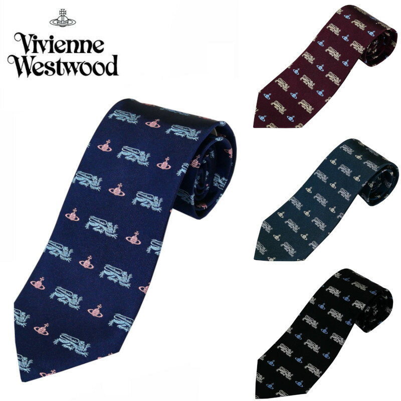 2025秋冬新作 ヴィヴィアン ウエストウッド メンズ ネクタイ オーブ 総柄 ロゴ ブランド イタリア製 剣先：約 8.5cm シルク100% おしゃれ おすすめ 男性用 クリスマス 高級 ブランド品 スーツ VivienneWestwood ビビアン ウェストウッド イタリア製 81050004-W0195