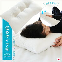 枕 低い ロータイプ 低め ひくめ まくら マクラ 頸椎サポート　頸椎安定 サポート ピロー pillow 洗える ウォッシャブル 快眠 アレルギー 清潔　洗える枕 送料無料（一部地域を除く）43×63日本製帝人 フワリーヌ【A_枕1】