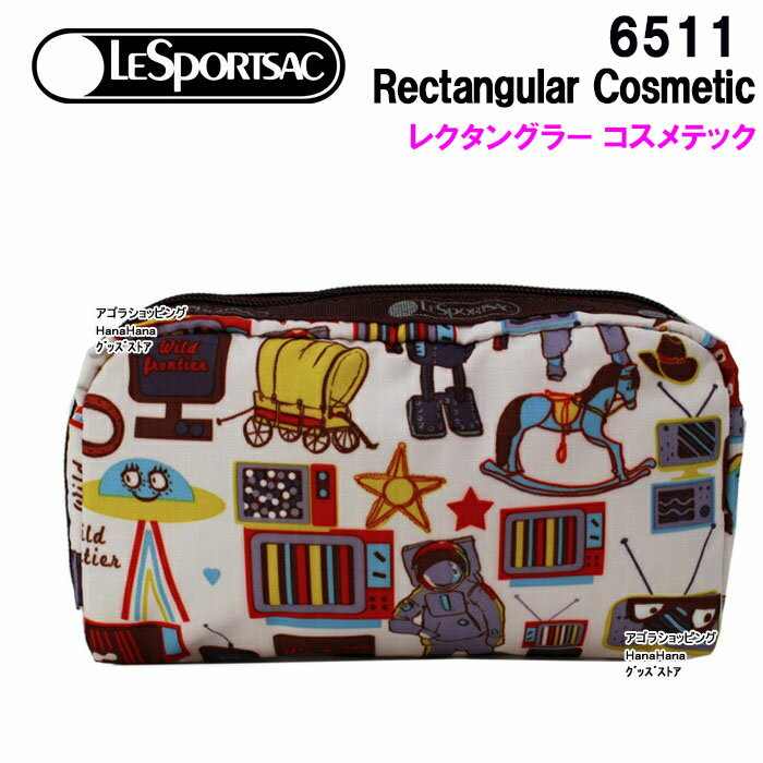 【ネコポス可】レスポートサック ポーチ 6511 E301 LeSportsac BUCKAROO TOO レクタンギュラーコスメティックポーチ RECTANGULAR COSMETIC 化粧ポーチ レスポ ag-1438