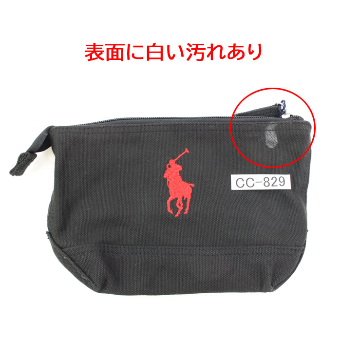 【訳あり返品不可】【ネコポス】cc-829 ポロ ラルフローレン ポーチ 959089 ZIP POUCH ブラック ラルフ Ralph Lauren