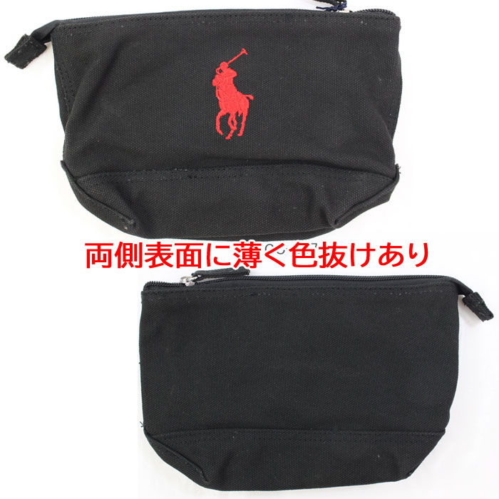 【訳あり返品不可】【ネコポス可】cc-837 ポロ ラルフローレン ポーチ 959089 ZIP POUCH ブラック ラルフ Ralph Lauren