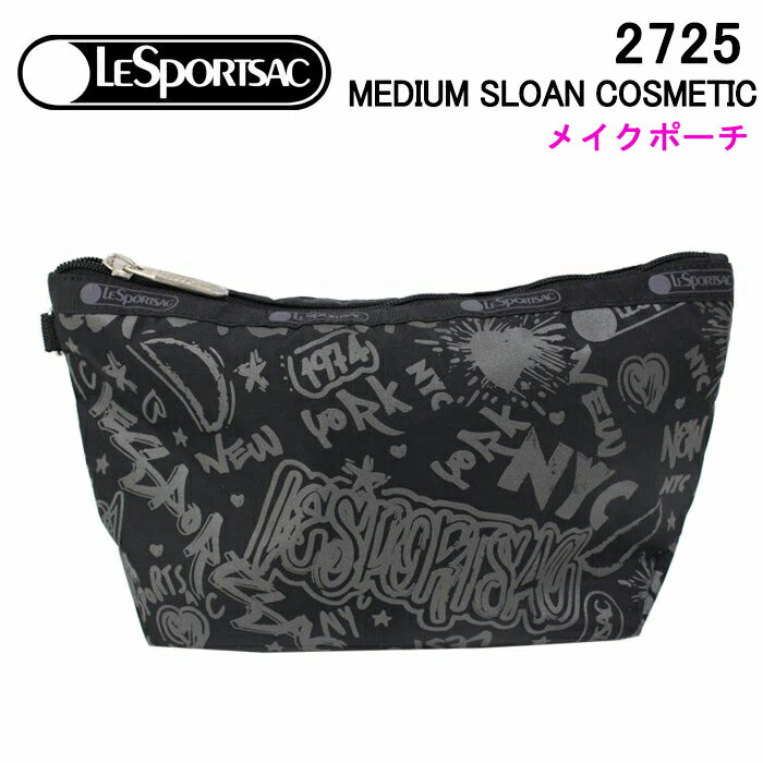 レスポートサック ポーチ（レディース） ＊【ポスト投函可】 レスポートサック ポーチ 2725 F841 LESPORTSAC CITY SCRIPT LeSportsac ミディアム スローン コスメティック MEDIUM SLOAN COSMETIC 化粧ポーチ メイクポーチ 小物入れ レスポ ab-410700