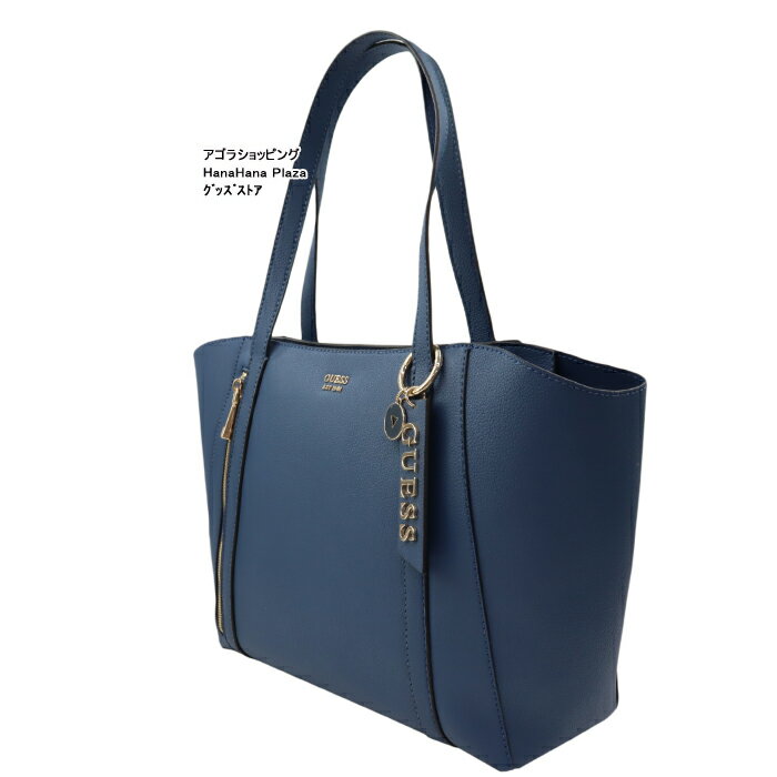 ゲス バッグ VG788124 DEEP OCEAN NAYA ブルー系 ポーチバッグ付き ハンド トート GUESS ab-494300