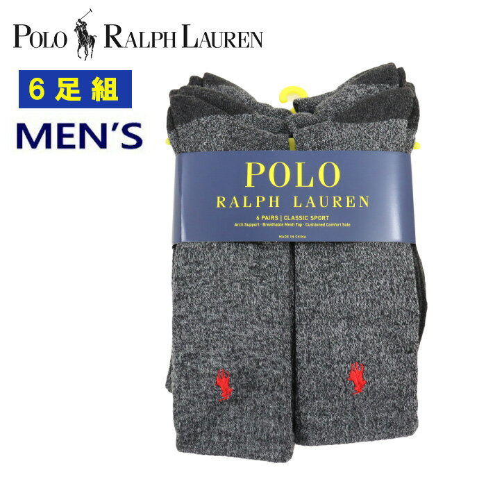 ラルフローレン 靴下 メンズ ポロ ラルフローレン 靴下 821149PK3 011 CHARH 6足セット ハイソックス メンズ Polo Ralph Lauren ソックス ab-508300