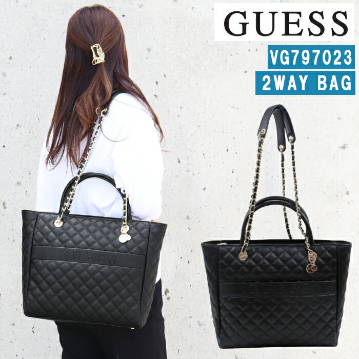 ゲス バッグ VG797023 BLACK ILLY 2Way ステッチデザイン ショルダー ハンド バッグ GUESS ab-426500