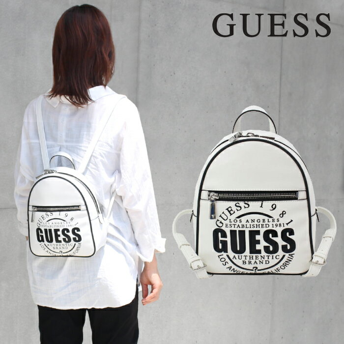 ゲス バッグ WY811032 WHITE MULTI KALIPSO ホワイト ブラックロゴ リュック ミニリュック バック GUESS ab-437100