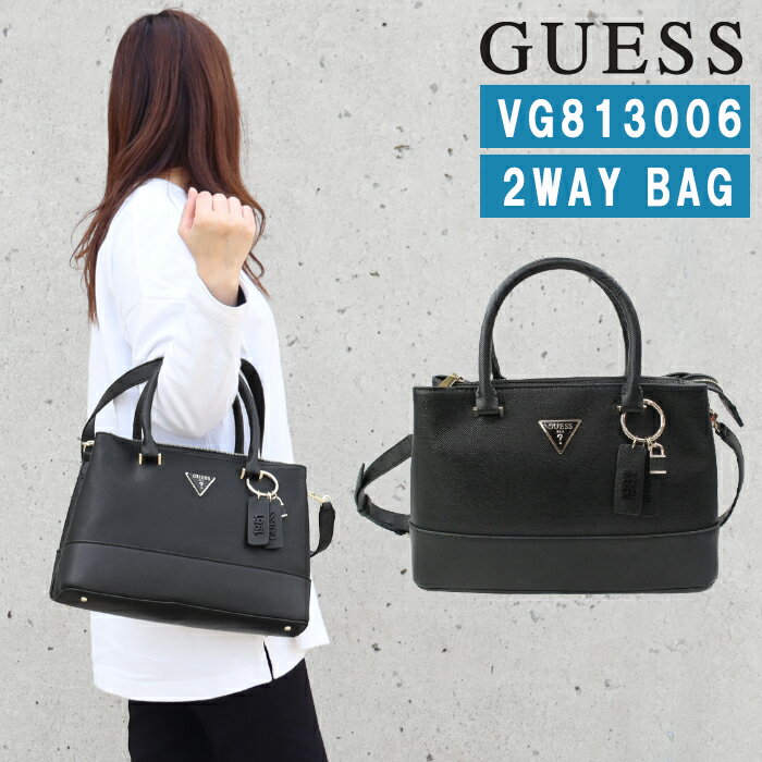 ゲス バッグ VG813006 BLACK CORDELIA 2way ショルダー トート 三角プレート モダン GUESS ab-477600