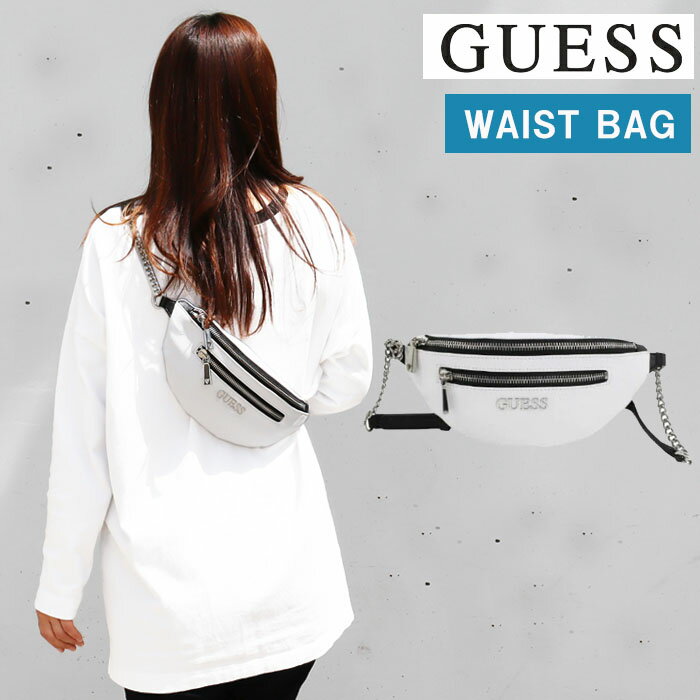 ゲス バッグ VL767480 WHITE MULTI CALEY MINI GUESS チェーンショルダー ウエストバッグ ヒップバッグ ag-312100