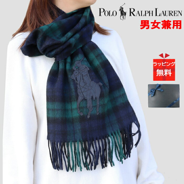 ＊【2023秋冬新作】ポロ ラルフローレン マフラー PC1228 001 タータンチェック ポニー ワッペン ウール POLO RALPH LAUREN 男女兼用 プレゼント ag-253600