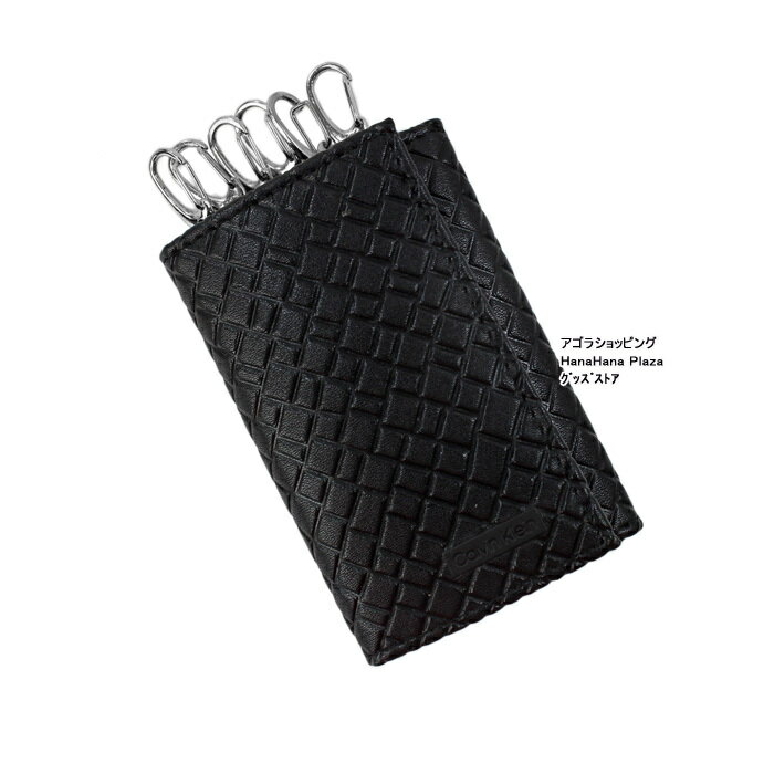 アゴラショッピングの訳あり返品不可 cc-3834 カルバンクライン キーケース 79839 Calvin Klein 6連フック 型押しレザー 牛革 ブラック Key｜アングル2