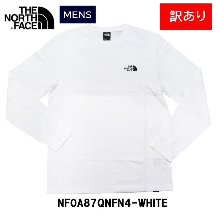 訳あり返品不可 cc-4091 ノースフェイス 長袖シャツ US-XL クルー ロンT NF0A87QN FN4 ホワイト 丸首 Tシャツ