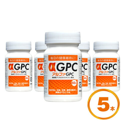 αGPC （アルファGPC） 60粒 高純度グリセロホスホコリン配合 5本セット  
