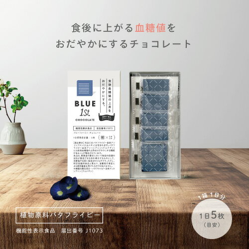 【BLACKFRIDAY限定クーポン配布中！】ブルーファースト・チョコレート（5枚入り）機能性表示食品（J1073） テルナチン配合 血中中性脂肪対策 青いチョコ メール便可