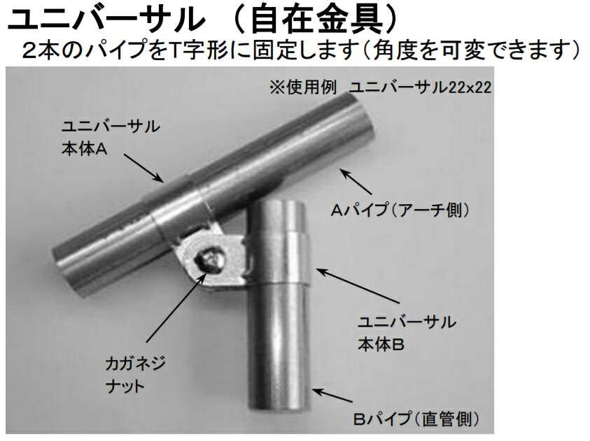 ユニバーサル(自在金具) ジョイント組込 19×19 50個セット(10個入り×5セット) 2本...