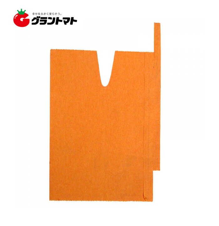 果実袋 もも用掛袋 オレンジ ＃7 Vカット 2500枚(50枚×50セット) 箱売り 一色本店