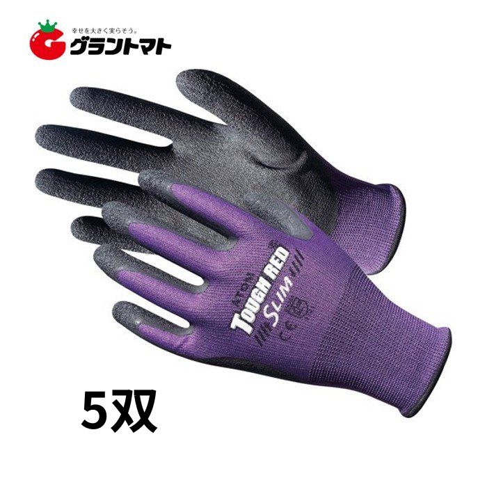 乐天商城 - タフレッドスリム 5双 パープル Sサイズ 天然ゴム手袋 アトム