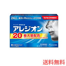 【ポイント3倍!! 5/1 20:00~22:59限定】【第2類医薬品】アレジオン20 24錠×2個 花粉 鼻炎 アレルギー 眠くなりにくい【メール便】