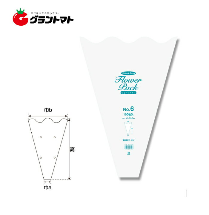 フラワーパックウェーブタイプ No.6 高さ410×長巾300×短巾50(mm) 100枚