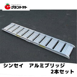 【法人様専用】1.2t アルミブリッジ 2本セット 乗用農機・小型建機用 標準型 シンセイ 【ツメ式】【全長2400×有効幅300(mm)】【240cm 30cm 1.2t】【最大積載1.2t/(2本)】【1.2トン】【2.4m】【代引不可】