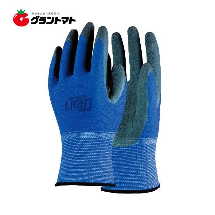 天然ゴム背抜き手袋 ブルー L 13ゲージ ライトシリーズ おたふく手袋