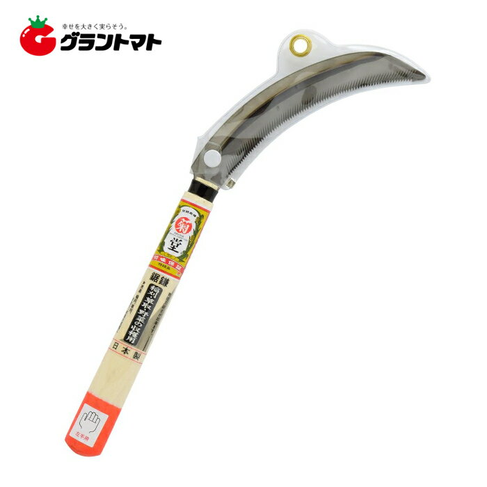 菊堂　　左手用鋸鎌　中目170mmOR柄高儀【取寄商品】