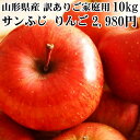 【訳あり】【送料無料】山形県産 無選別 サンふじ りんご 1...