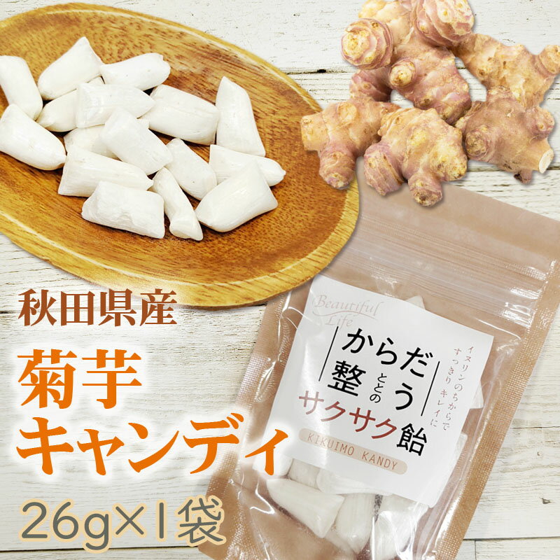 菊芋 飴 26g 秋田県産 国産 きくいも 無添加 スーパーフード 食物繊維 腸活 自社農場栽培 メール便 送料無料 NP [菊芋飴1袋 BS] 即送