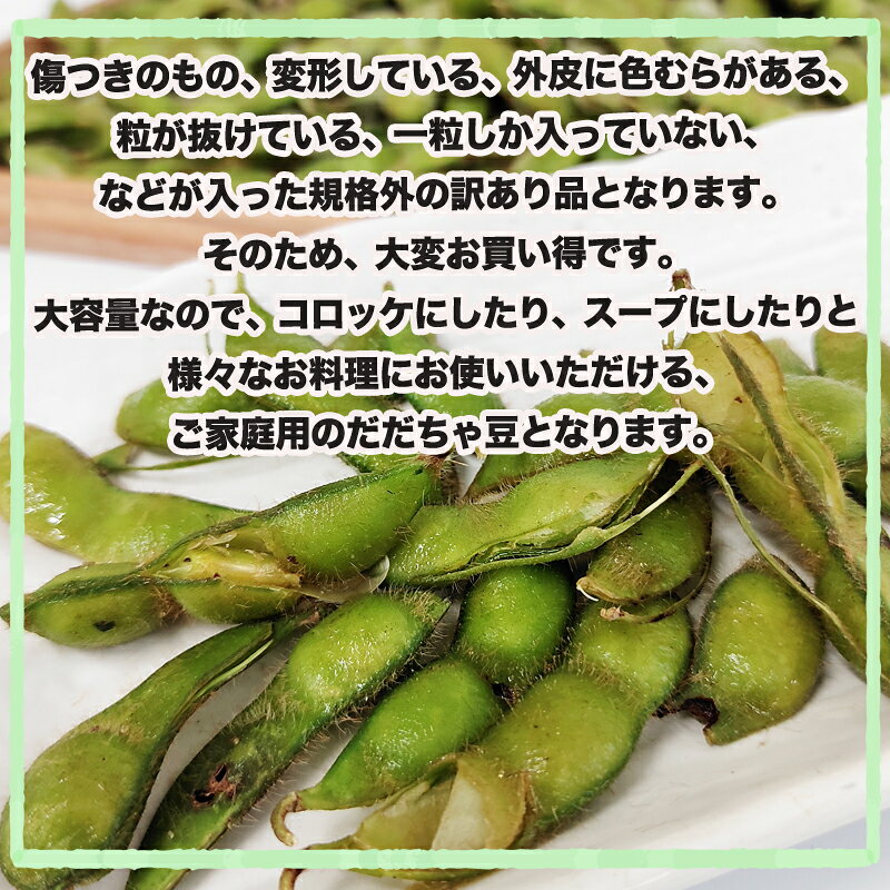 【予約販売】生だだちゃ豆 訳あり 山形県鶴岡市産 バラ 5キロ 8月上旬～9月上旬発...