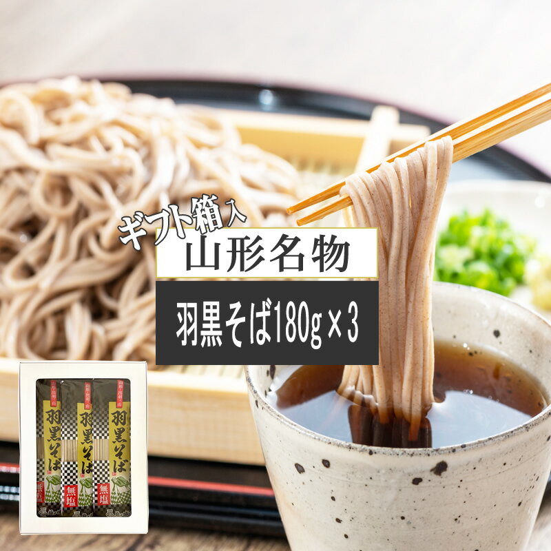 羽黒そば 3袋 540g(180g×3) 6人前 城北麺工 [箱入 羽黒そば180g×3袋 BY3] ギフト プレゼント 送料無料 メール便 YP 即送