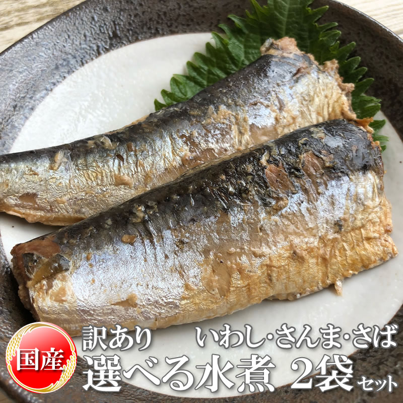 [選べる水煮2袋セット BS] 組み合わせ自由 さば さんま いわし 鯖 秋刀魚 鰯 サバ サンマ イワシ 水煮 無添加 国産 訳あり メール便 送料無料1000円ポッキリ ネコポス