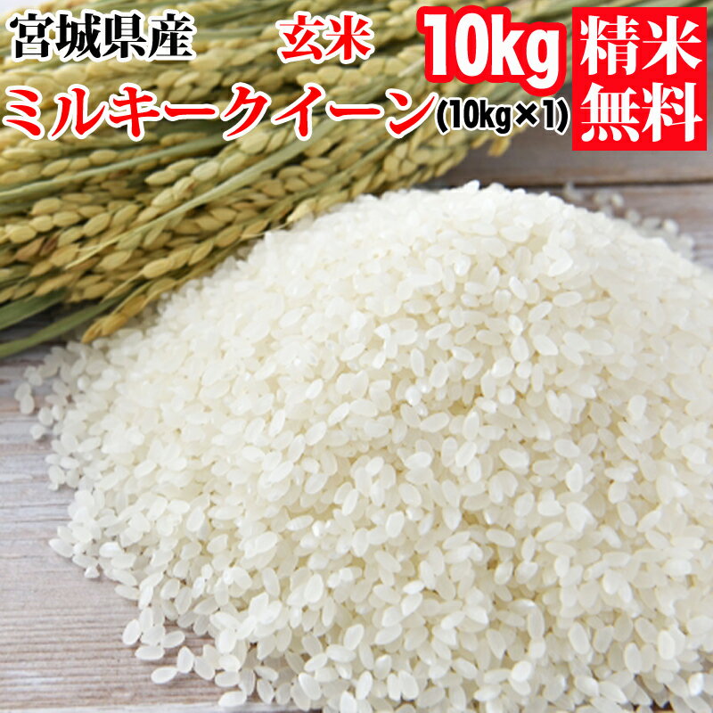 米 玄米 10kg ミルキークイーン 10kg×1袋 令和5年産 宮城県産 精米無料...