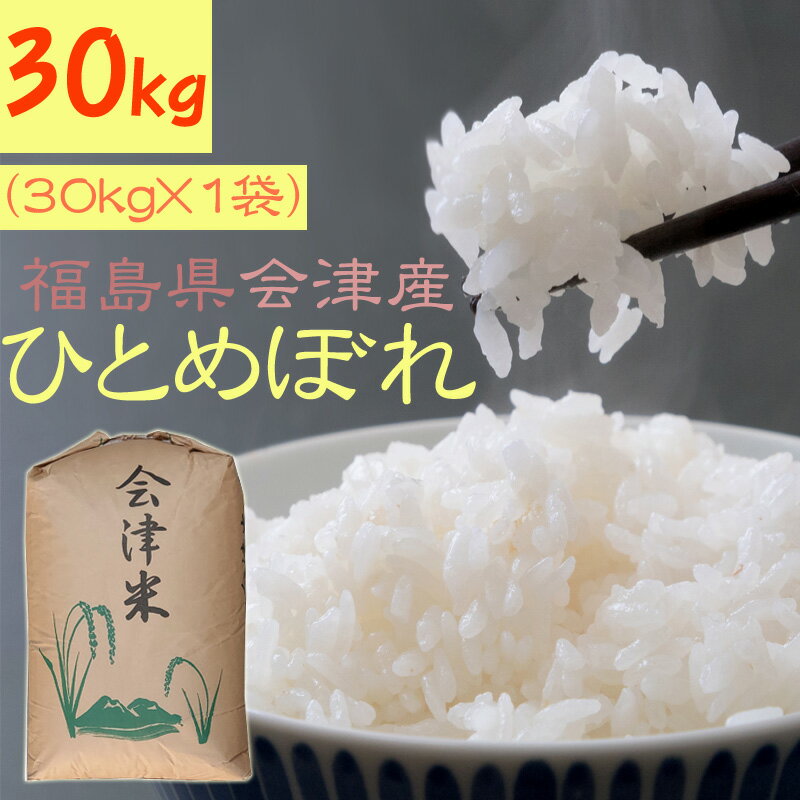 米 玄米 30kg 会津 ひとめぼれ 30kg×1袋 令和2年産 福島県産 精米無料 白米 無洗米 分づき 当日精米 送料無料のサムネイル