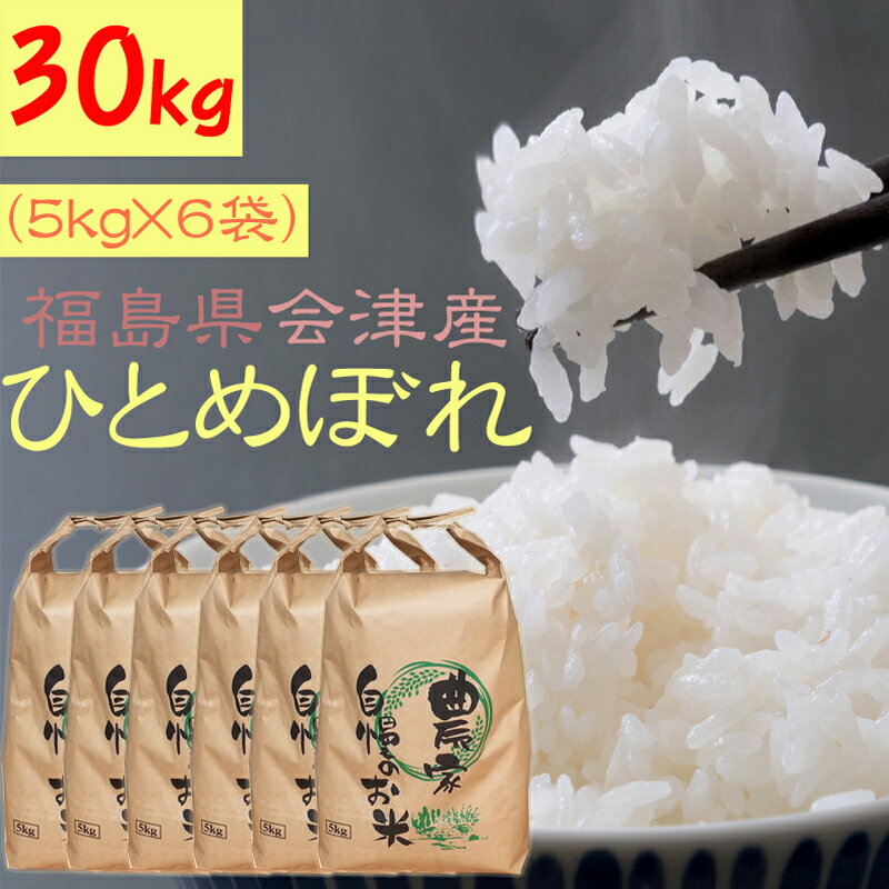米 玄米 30kg 会津 ひとめぼれ 5kg×6袋 令和2年産 福島県産 精米無料
