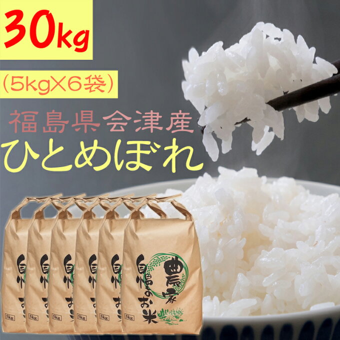 米 玄米 30kg 会津 ひとめぼれ 5kg×6袋 令和2年産 福島県産 精米無料 ...