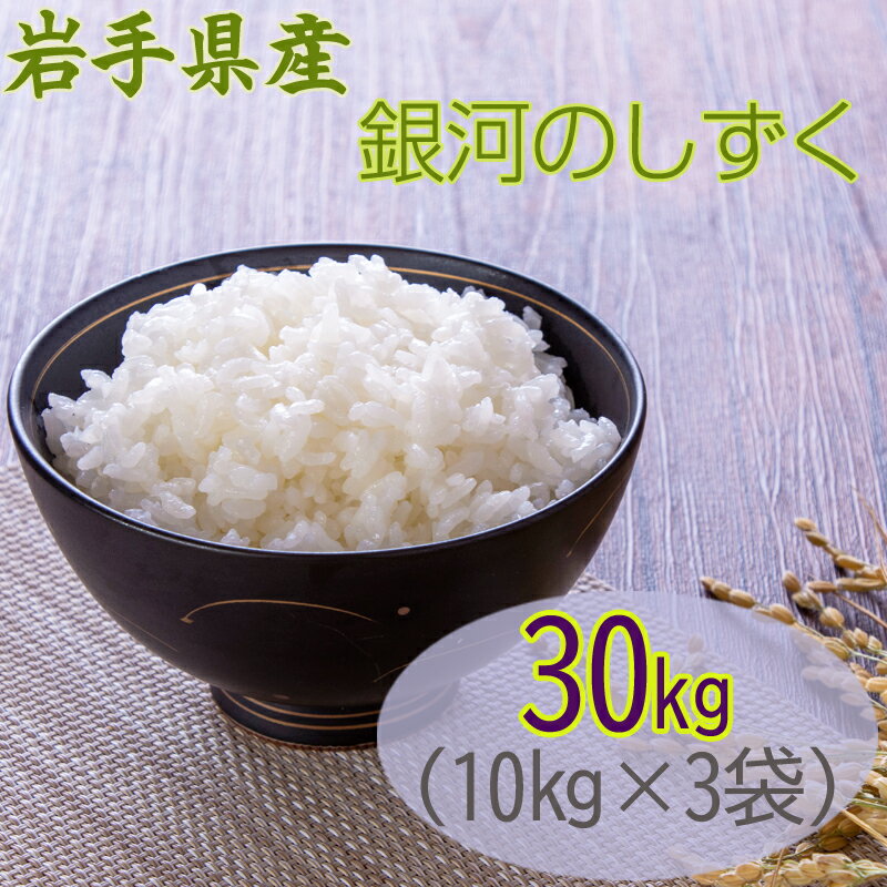 米 玄米 30kg 銀河のしずく 10kg×3袋 令和4年産 岩手県産 精米無料 白米 無洗米 当日精米 送料無料 業務用 お徳用 国産のサムネイル